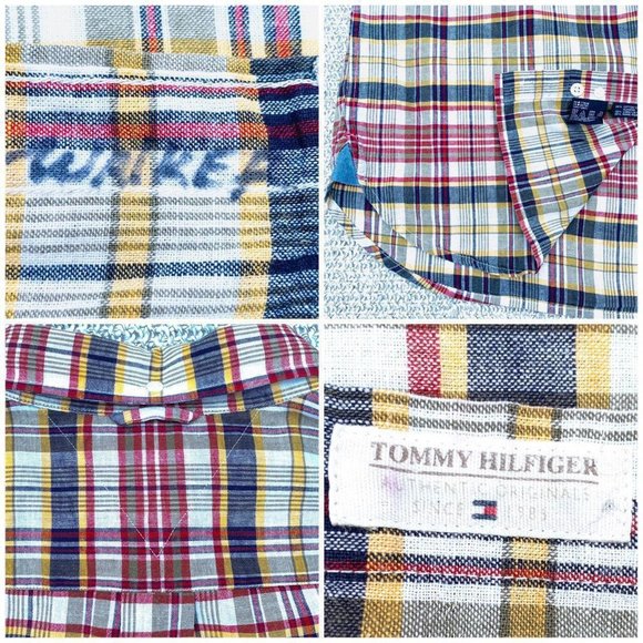 tommy hilfiger vintage 2003 tartan plaid button down sz XL - Picture 4 of 4